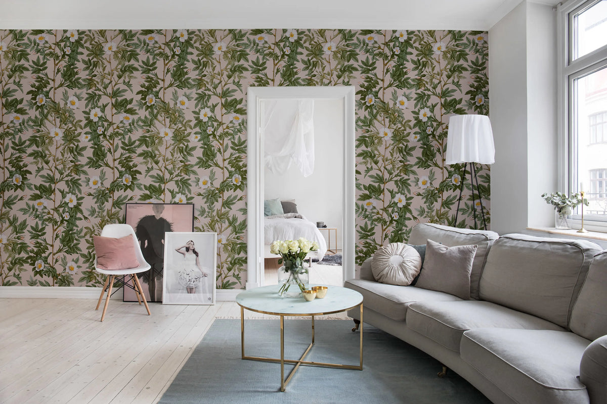 Rose Hip, Pink Mural Wallpaper - room preview 03