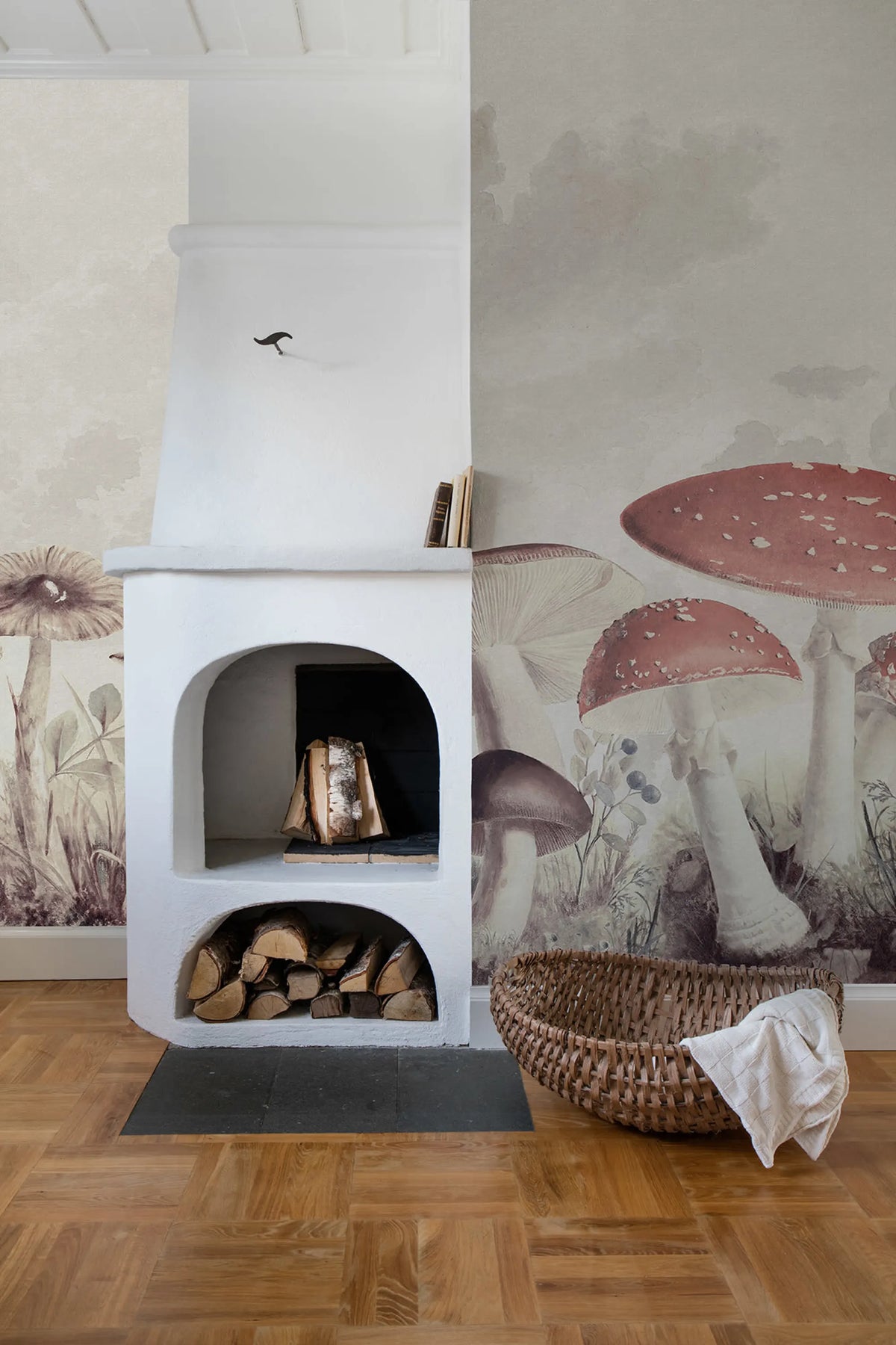 Mushrooms, Vintage Mural Wallpaper - room preview 03