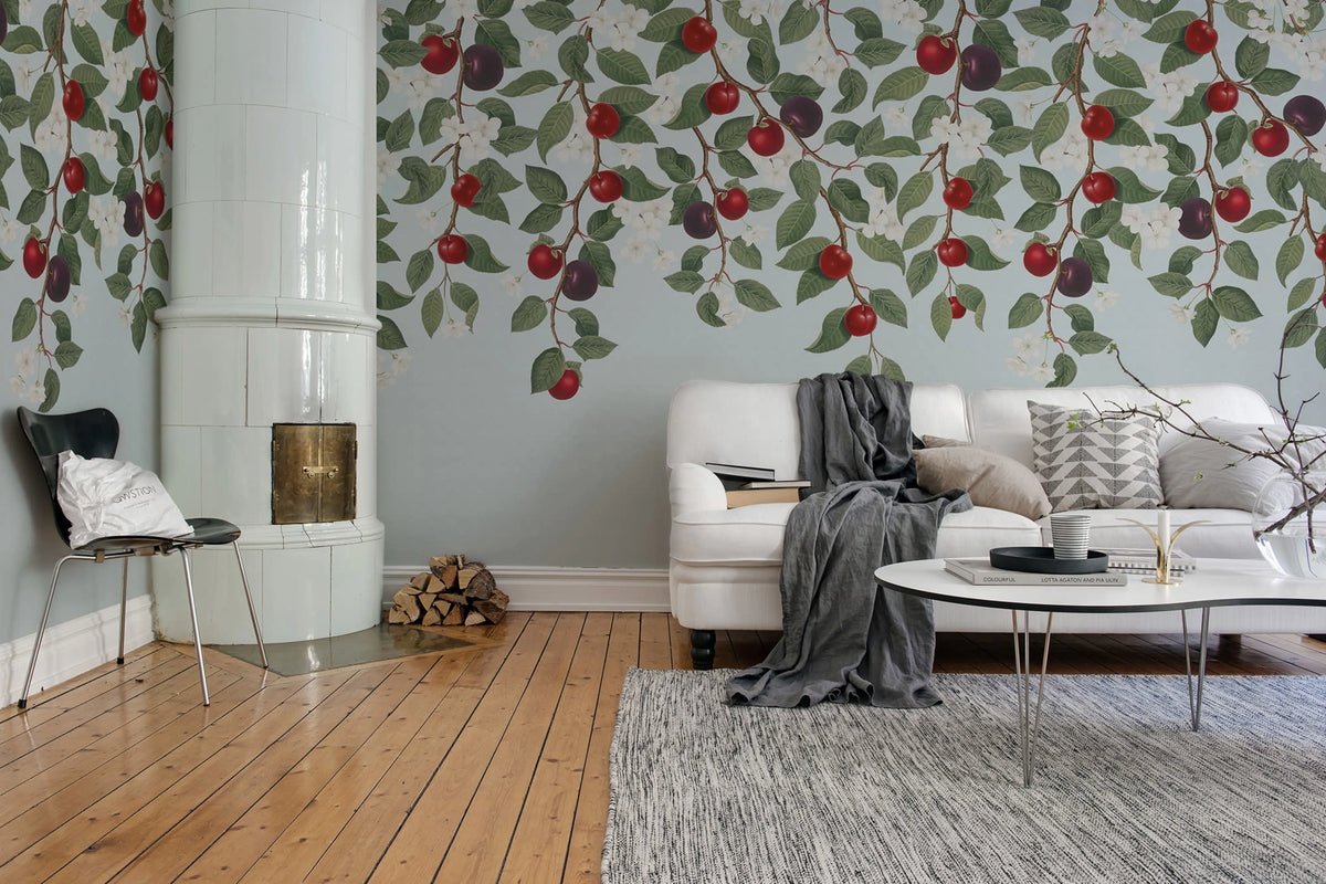 Mirabelle, Blue Mural Wallpaper - room preview 03