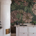 Peony Delight, Midnight Mural Wallpaper - room preview 03