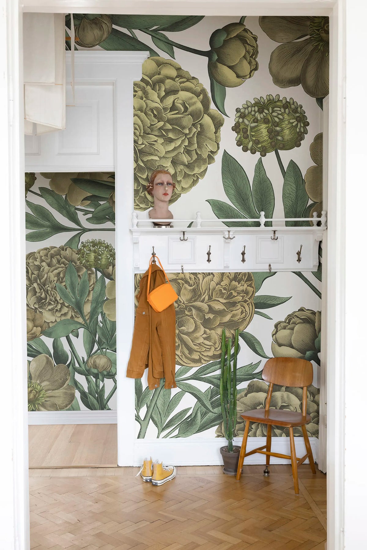 Peony Delight, Saffron Mural Wallpaper - room preview 03