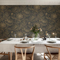 Golden Poppy, Midnight Mural Wallpaper - room preview 03