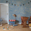 Golden Poppy, Baby Blue Mural Wallpaper - room preview 03