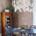 Golden Poppy, Dusty Pink Mural Wallpaper - room preview 03