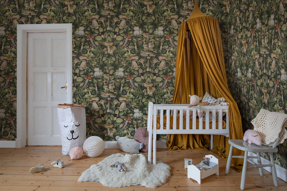 Mushroom Forest, Midnight Mural Wallpaper - room preview 03