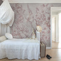 Silk Floral, Dusty Pink Mural Wallpaper - room preview 03