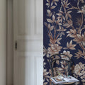 Silk Floral, Blue Mural Wallpaper - room preview 03