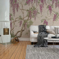 Wisteria Tree, Dusty Pink Mural Wallpaper - room preview 03