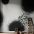 Ash Dots, Graphite Mural Wallpaper - room preview 03