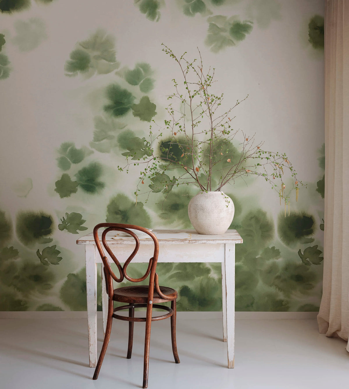Faded Dreams, Green Mural Wallpaper - room preview 03