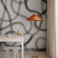 Serpentine, Gray Mural Wallpaper - room preview 03