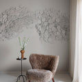 Scattered Dots, White Mural Wallpaper - room preview 03