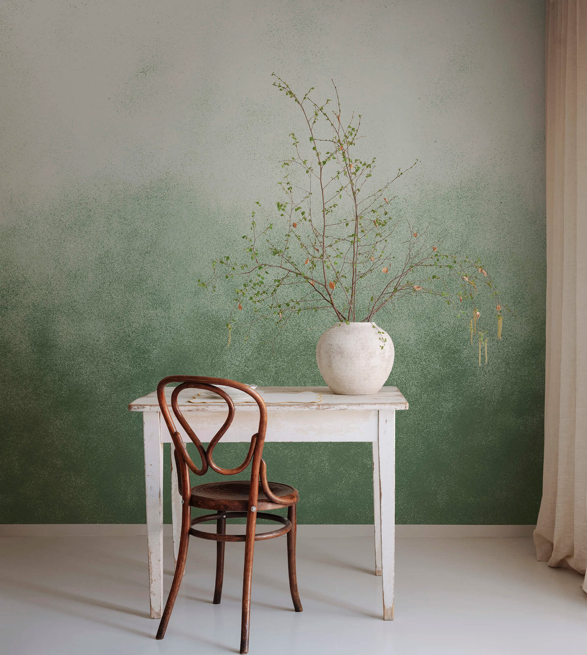 Ash Gradient, Green Mural Wallpaper - room preview 03