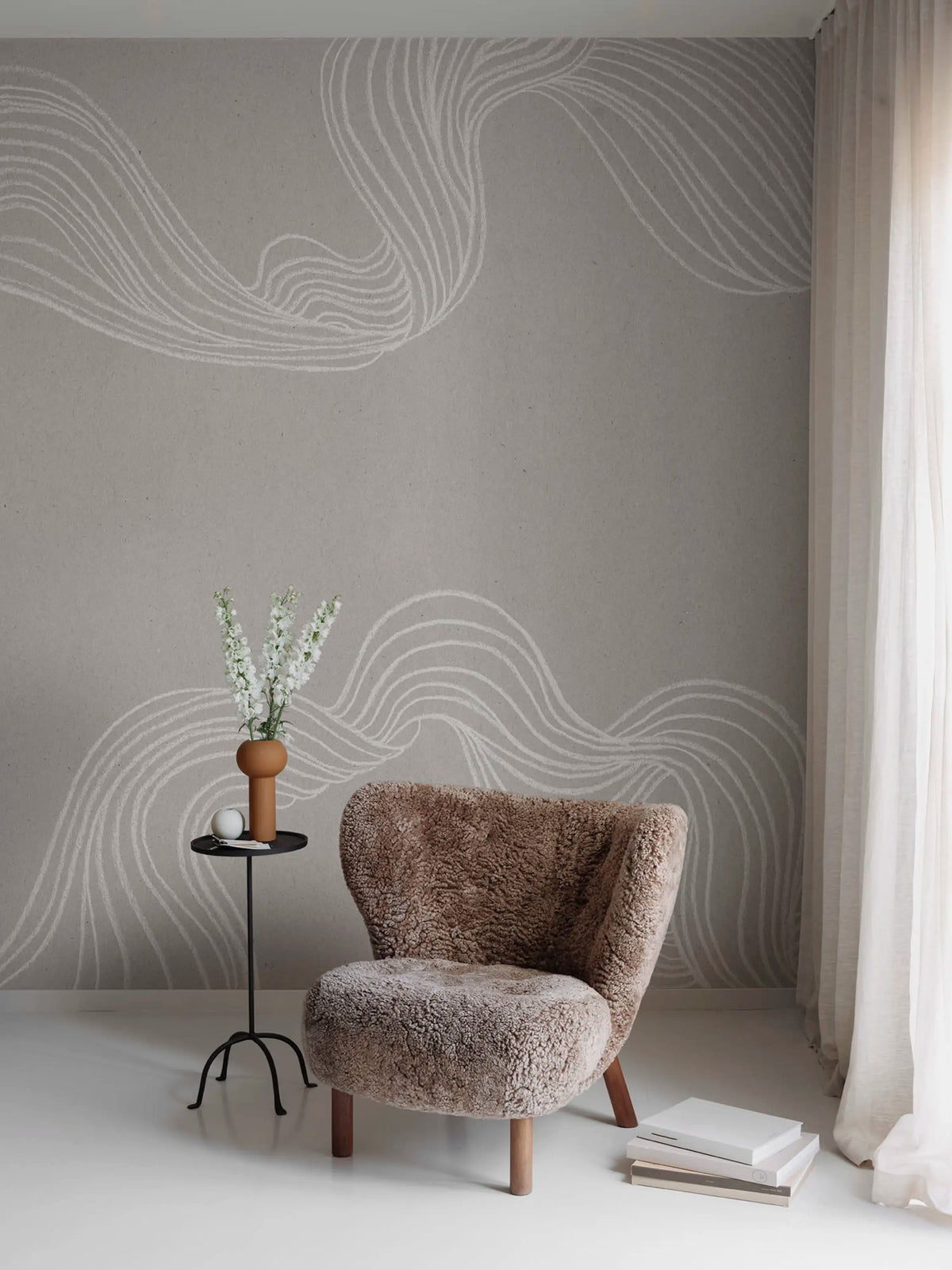 Stripes by Hand, Sand Mural Wallpaper - room preview 03
