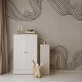 Stripes by Hand, Graphite Mural Wallpaper - room preview 03
