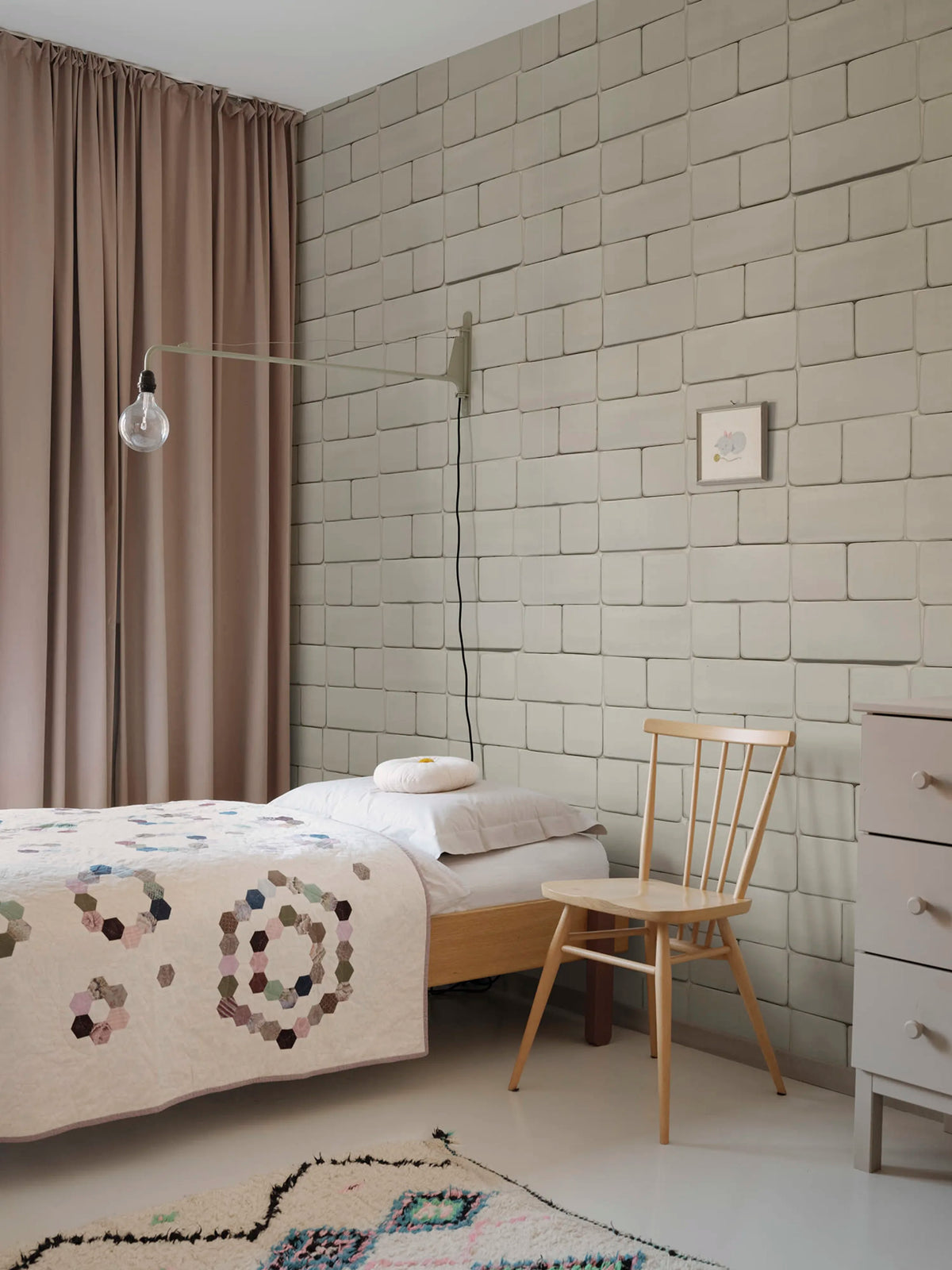Flight of Tiles, Clay Mural Wallpaper - room preview 03