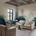 Flowing Hills, Blue Mural Wallpaper - room preview 03