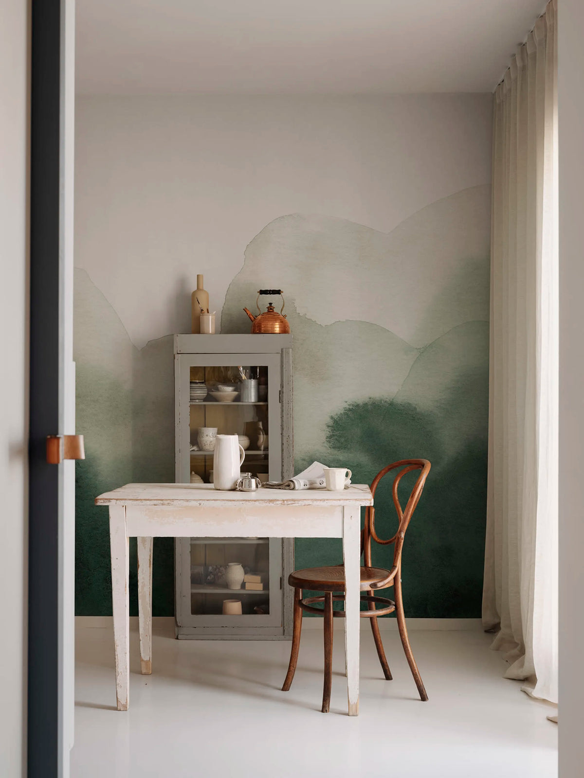 Flowing Hills, Green Mural Wallpaper - room preview 03