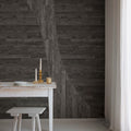 Woodline, Gray Mural Wallpaper - room preview 03