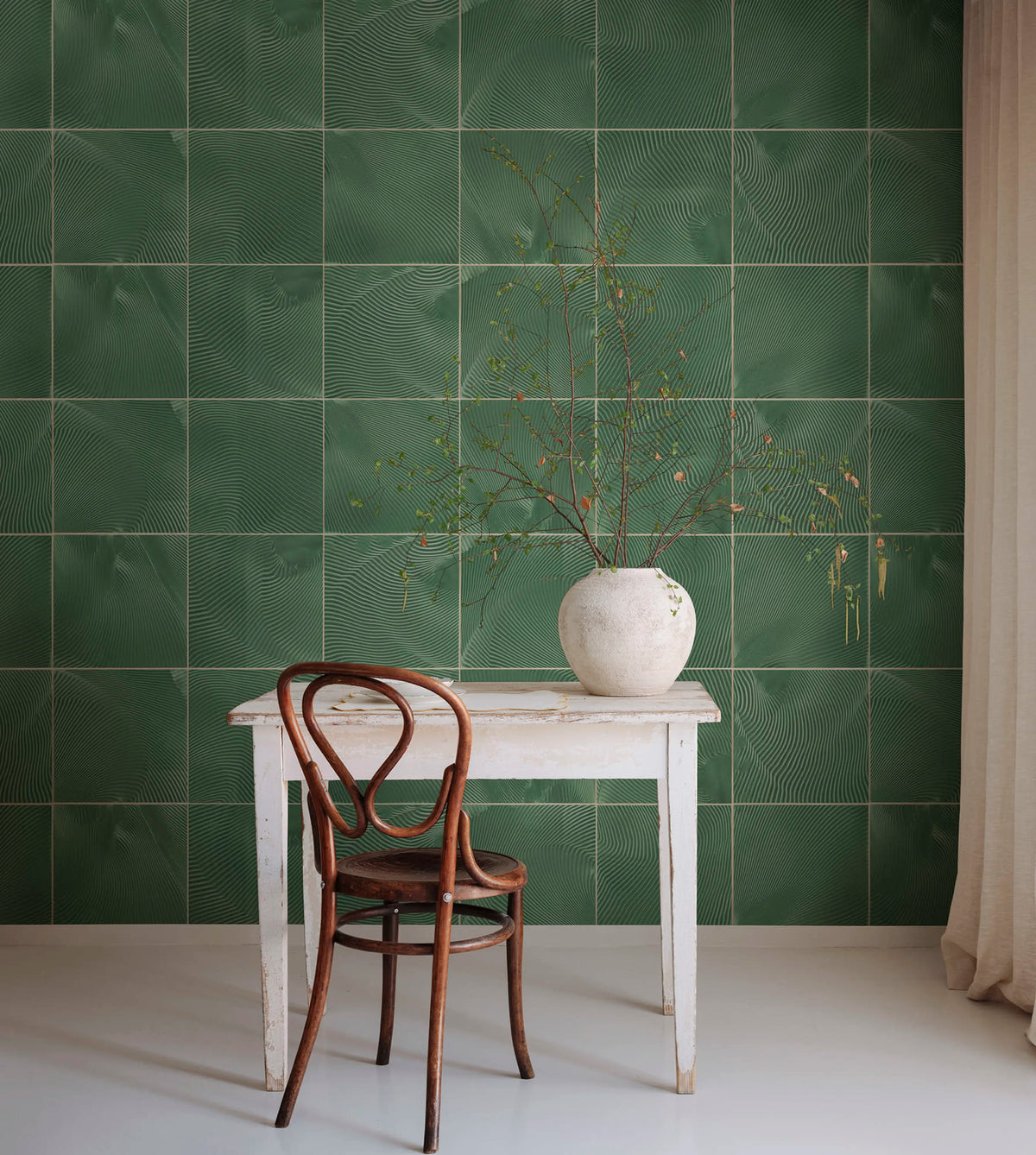 Craft Tiles, Emerald Mural Wallpaper - room preview 03