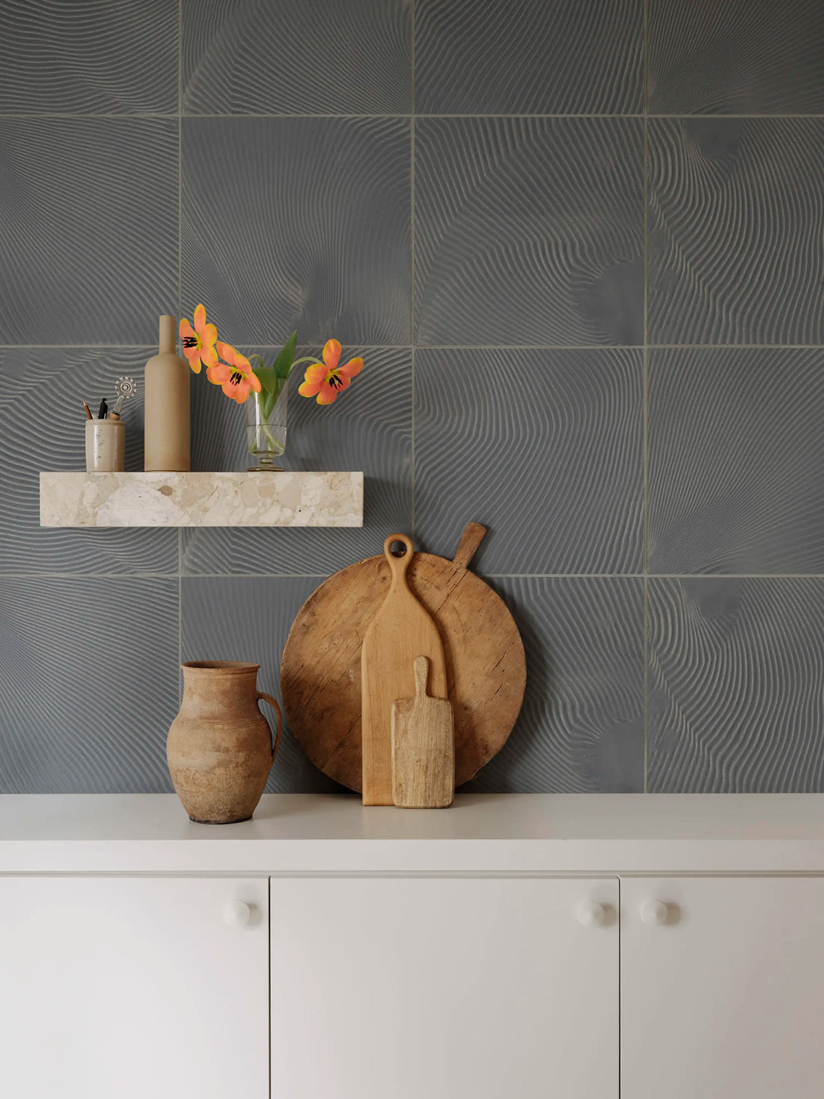 Craft Tiles, Light Blue Mural Wallpaper - room preview 03