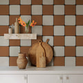 Porcelain Tiles, Orange Mural Wallpaper - room preview 03