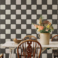 Porcelain Tiles, Graphite Mural Wallpaper - room preview 03
