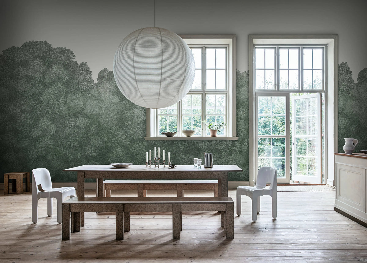 Belle Buisson, Turquoise Mural Wallpaper - room preview 03