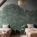 Belle Buisson, Turquoise Vintage Mural Wallpaper - room preview 03