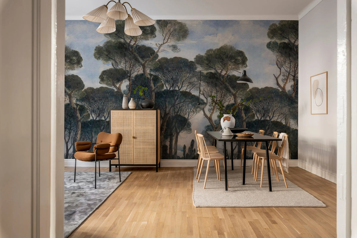 Umbrella Pines, Vintage Mural Wallpaper - room preview 03