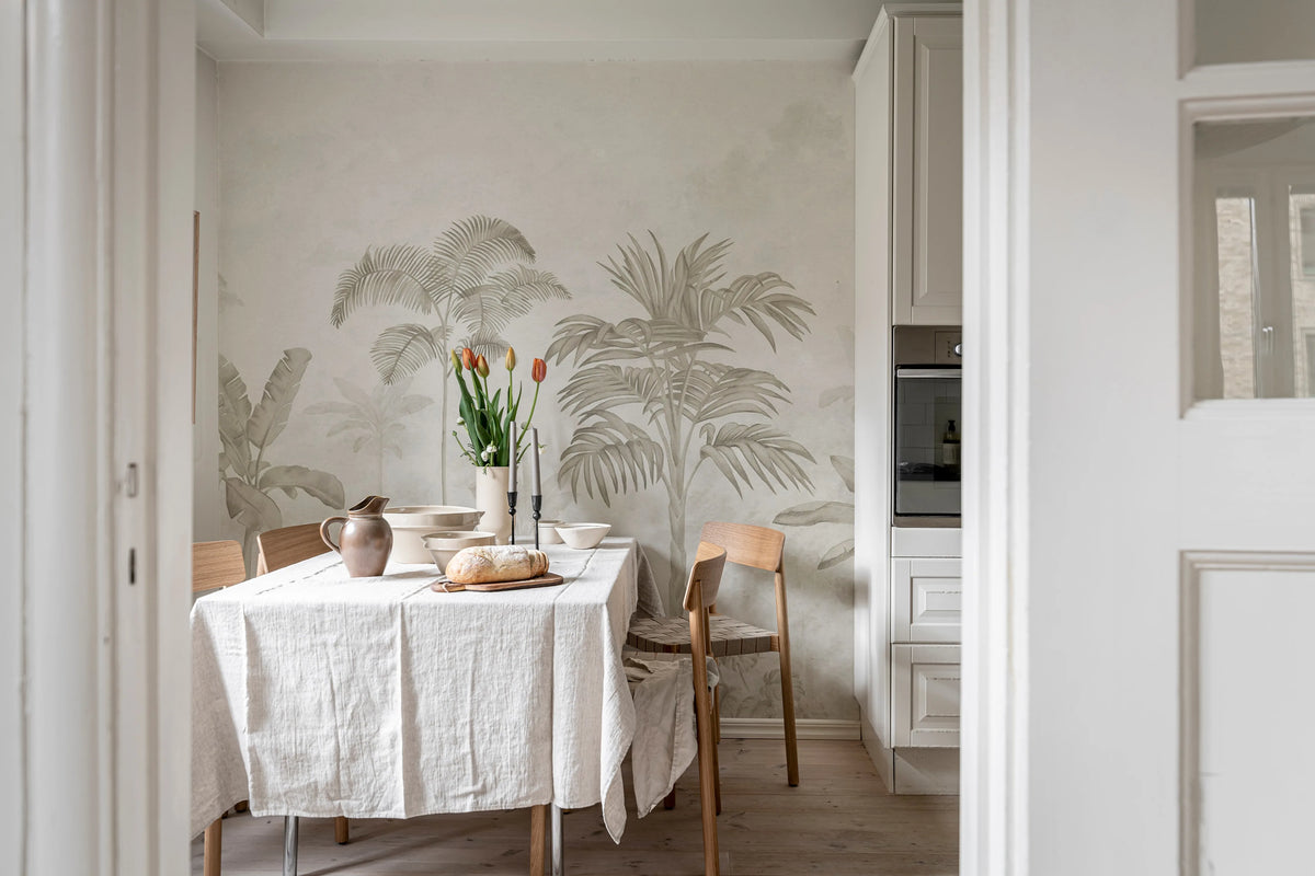 Jungle Horizon, Beige Mural Wallpaper - room preview 03