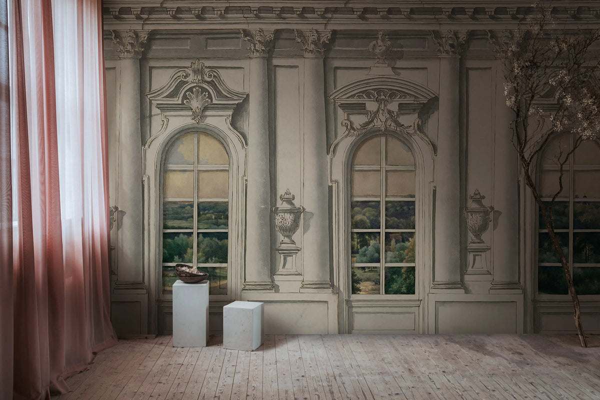 Ballroom Windows, Vintage Mural Wallpaper - room preview 03