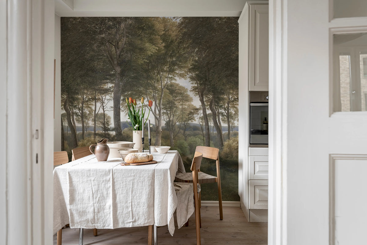 Danish Forest, Morning Mural Wallpaper - room preview 03