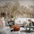 Ocean Palms, Beige Mural Wallpaper - room preview 03