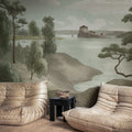 Lake View, Green Mural Wallpaper - room preview 03
