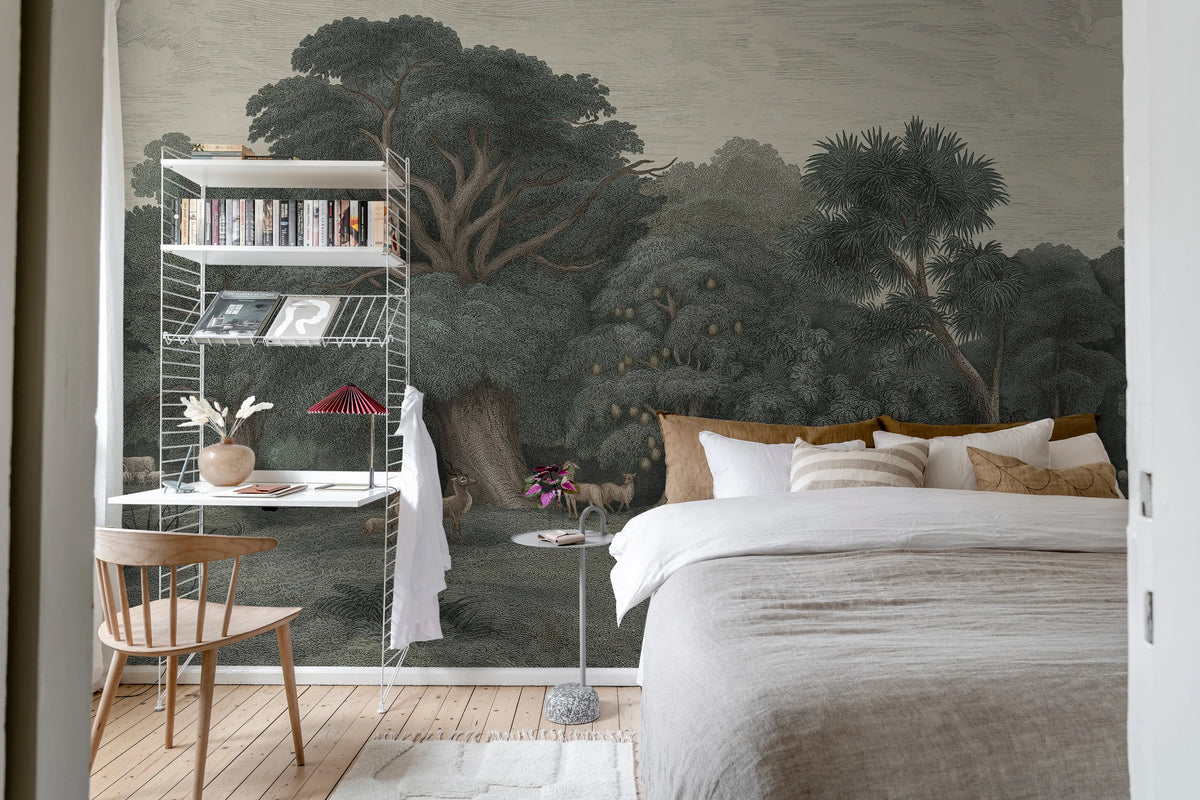 Jungle Forest, Dark Mural Wallpaper - room preview 03