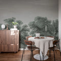 Whispering Forest, Blue Mural Wallpaper - room preview 03