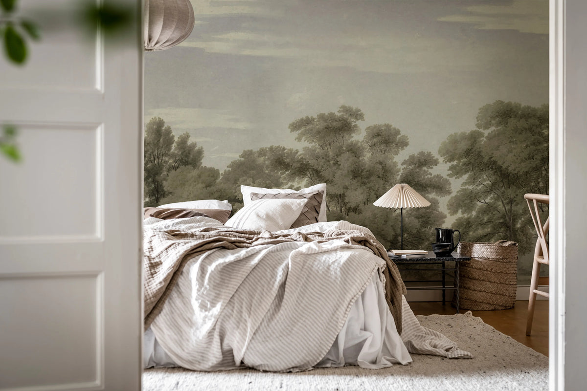 Whispering Forest, Green Mural Wallpaper - room preview 03