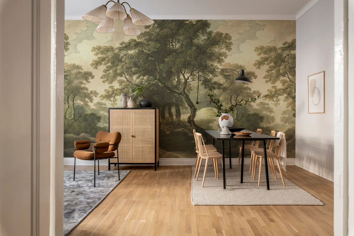 The Vintage Grove, Green Mural Wallpaper - room preview 03