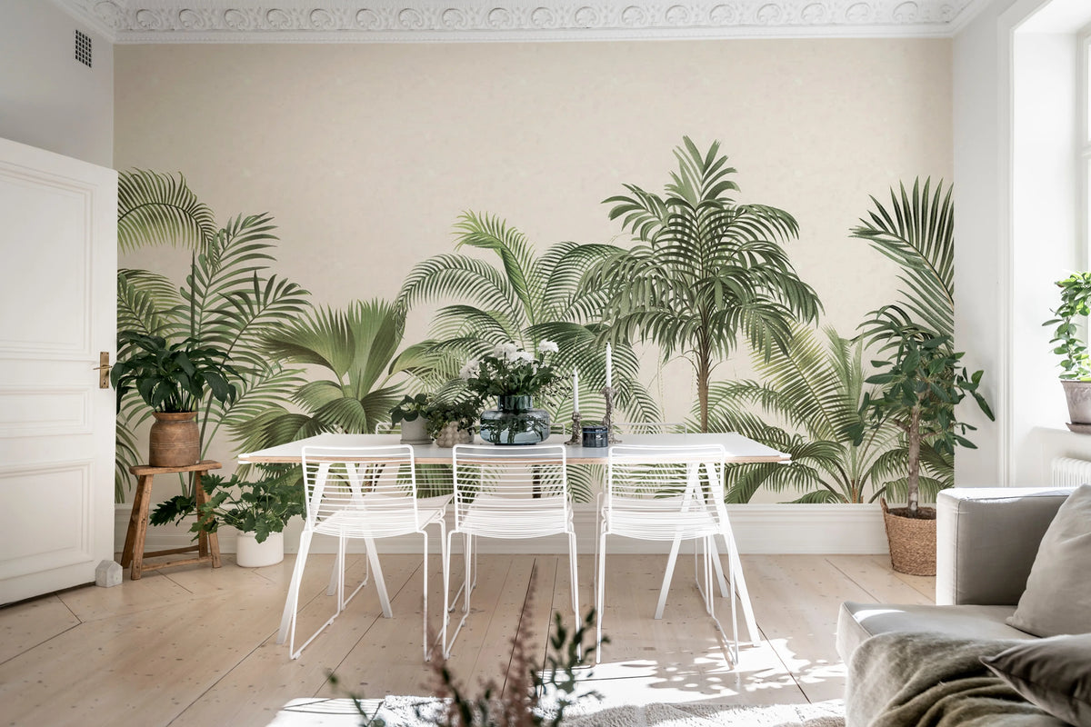 Retro Jungle, Green Mural Wallpaper - room preview 03
