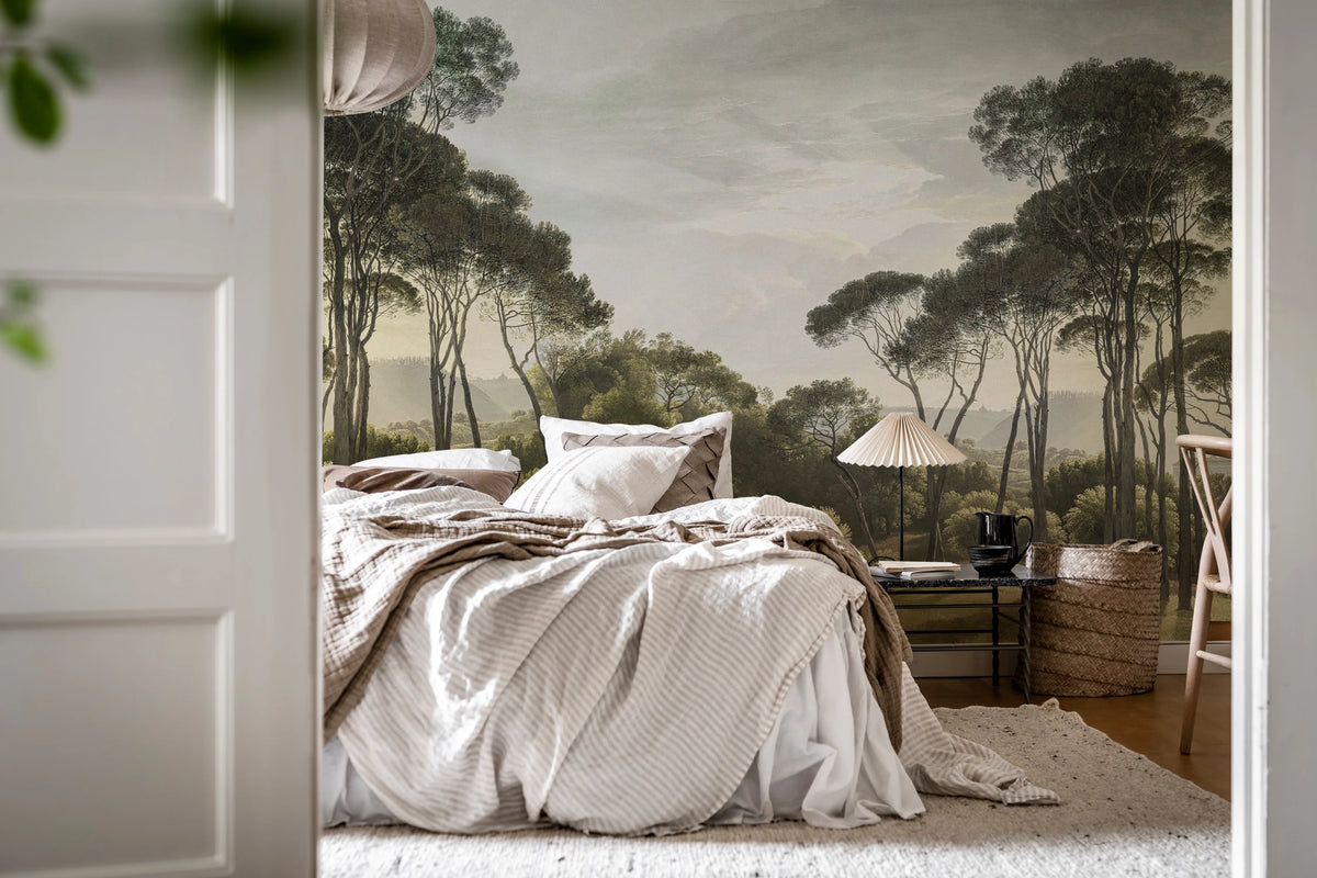 Pine Wood, Green Mural Wallpaper - room preview 03