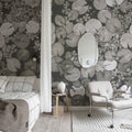 Mystic Water Lilies, Black & White Mural Wallpaper - room preview 03