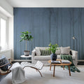 Birch Fog, Blue Mural Wallpaper - room preview 03