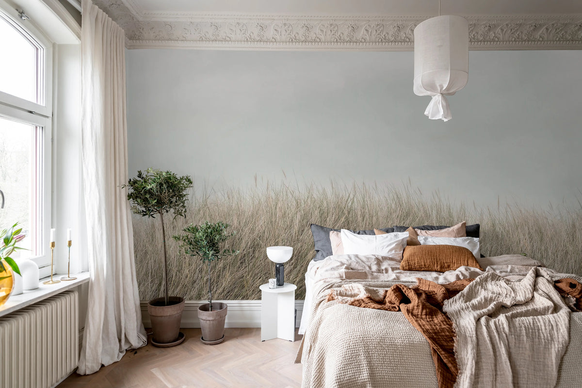 Scandinavian Reed, Beige Mural Wallpaper - room preview 03