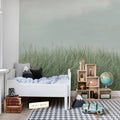 Scandinavian Reed, Green Mural Wallpaper - room preview 03