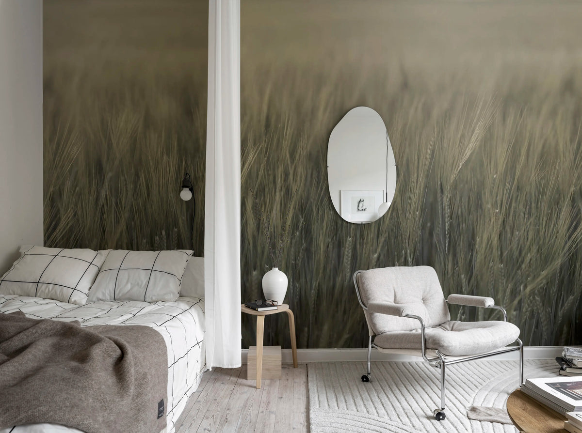 Rye Field, Green Mural Wallpaper - room preview 03