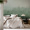 Cloudy Forest, Green Mural Wallpaper - room preview 03