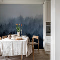 Cloudy Forest, Blue Mural Wallpaper - room preview 03