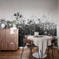 Poppy Field, Black & White Mural Wallpaper - room preview 03