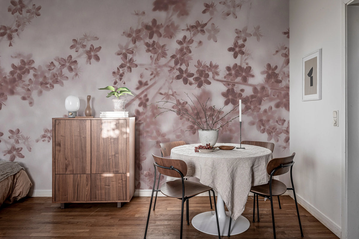 Apple Bloom, Pink Mural Wallpaper - room preview 03
